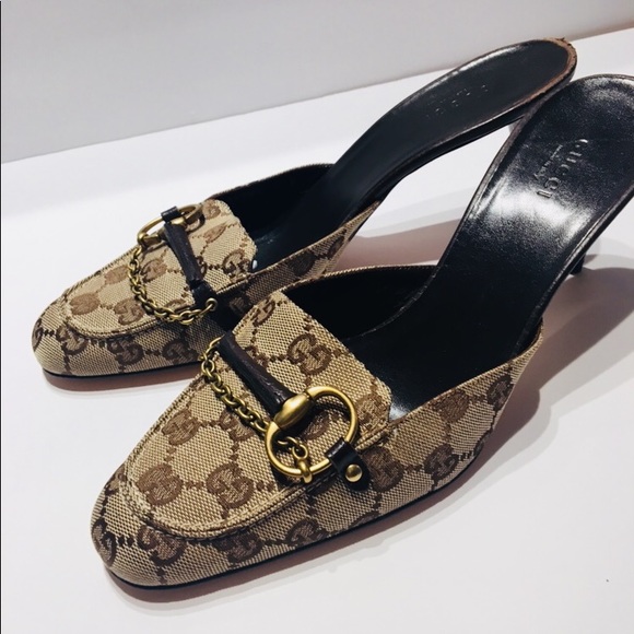 Gucci | Shoes | Gucci Gg Canvas Mules Size 9 B | Poshmark